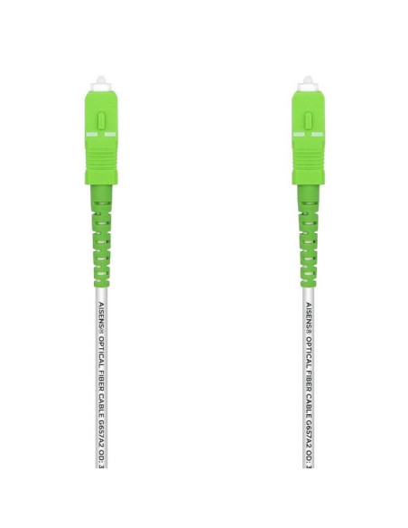 Cable de fibra óptica g657a2 3.0 aisens a152-0501/ lszh/ 30m/ blanco