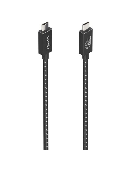Cable usb 4.0 tipo-c aisens a156-0866/ usb tipo-c macho - usb tipo-c macho/ hasta 240w/ 40gbps/ 50cm/ gris