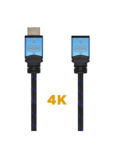 Cable alargador hdmi aisens a120-0453/ hdmi macho - hdmi hembra/ 2m/ negro/ azul