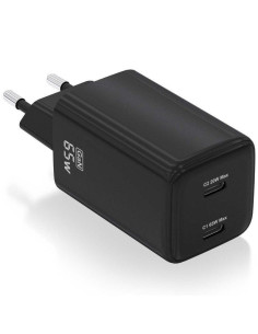 Cargador gan de pared aisens asch-65w2p040-bk/ 2xusb tipo-c/ 65w