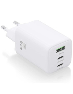 Cargador gan de pared aisens asch-65w3p041-w/ 2xusb tipo-c/ 1xusb/ 65w