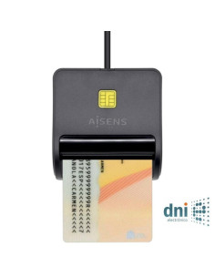 Lector de dni aisens ascr-sn01-bk/ negro
