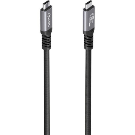 Cable usb 3.2 tipo-c aisens a107-0989/ usb tipo-c macho - usb tipo-c macho/ hasta 100w/ 10gbps/ 4m/ negro