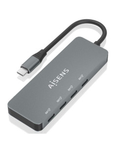 Hub usb tipo-c aisens a109-0695/ 4xusb tipo-c/ gris