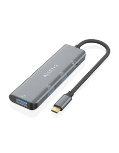 Hub usb tipo-c aisens a109-0762/ 3xusb/ 1xusb tipo-c/ gris