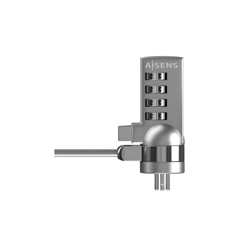 Cable de seguridad para portátiles aisens aslk-d40n01-sl/ 1.5m