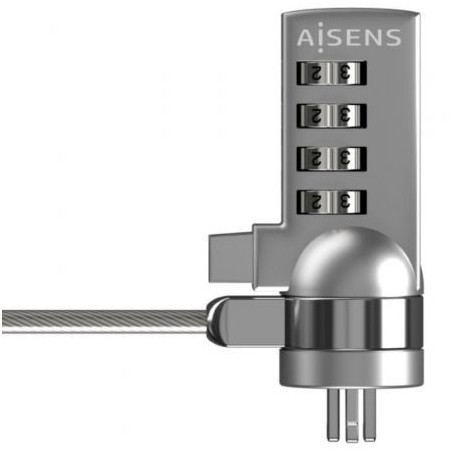 Cable de seguridad para portátiles aisens aslk-d40n01-sl/ 1.5m