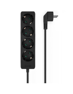 Regleta aisens a154-0534/ 4 tomas de corriente/ cable 1.4m/ negro