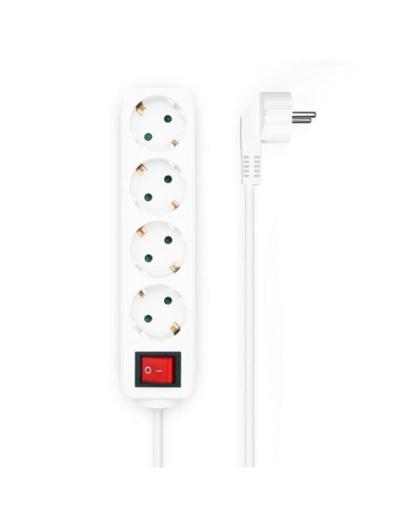 Regleta con interruptor aisens a154-0649/ 4 tomas de corriente/ cable 1.4m/ blanco