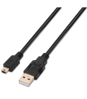 Cable usb 2.0 aisens a101-0026/ usb macho - miniusb macho/ hasta 2.5w/ 60mbps/ 3m/ negro