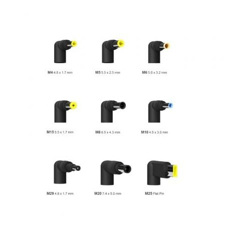 Cargador de portátil aisens aslc-65wauto-bk/ 65w/ 1xusb qc3.0/ automático/ 9 conectores/ voltaje 18.5-20v