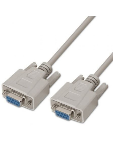 Cable serie rs232 aisens a112-0066/ db9 hembra - db9 hembra/ hasta 0.15w/ 1.6mbps/ 1.8m/ beige