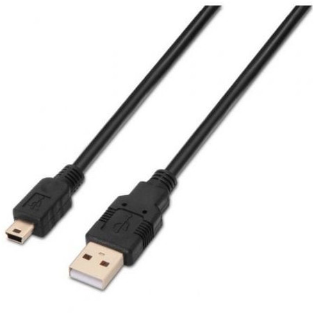 Cable usb 2.0 aisens a101-0026/ usb macho - miniusb macho/ hasta 2.5w/ 60mbps/ 3m/ negro
