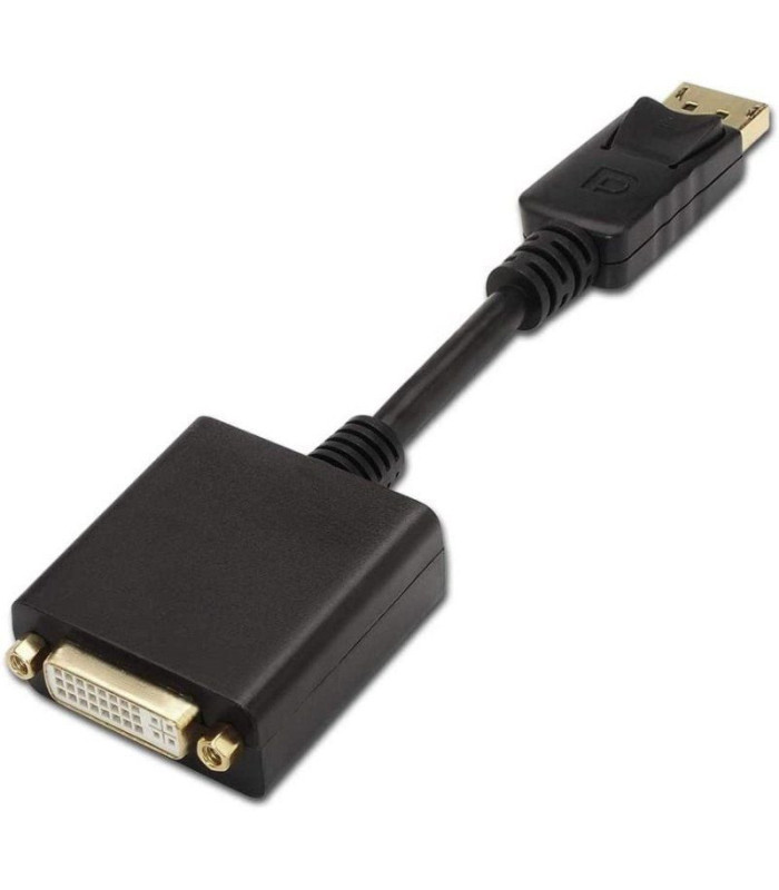 Conversor aisens a125-0133/ displayport macho - dvi hembra/ 15cm/ negro