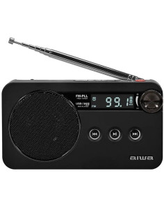 Radio portátil aiwa rs-77pllbk/ negra