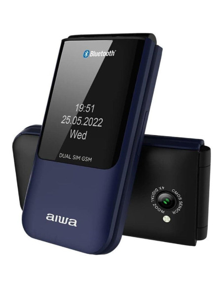 Teléfono móvil aiwa fp-24bl para personas mayores/ azul