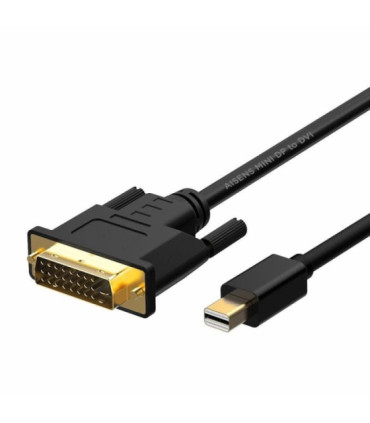Cable conversor mini displayport aisens a125-0363/ mini displayport macho - dvi macho/ 2m/ negro