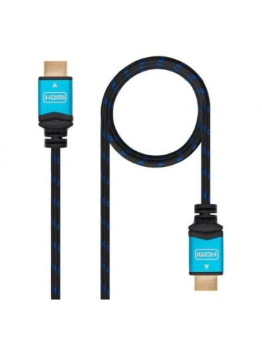 Cable hdmi 2.0 4k nanocable 10.15.3700/ hdmi macho - hdmi macho/ 0.5m/ negro/ azul