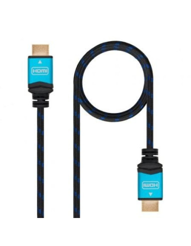 Cable hdmi 2.0 4k nanocable 10.15.3701/ hdmi macho - hdmi macho/ 1m/ negro/ azul