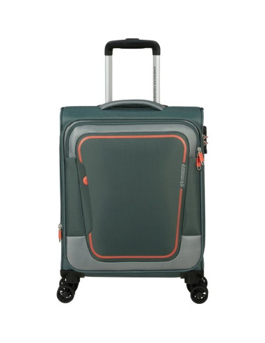 Maleta de cabina american tourister pulsonic spinner 55cm/ 55x40x23cm/ 4 ruedas/ verde bosque oscuro