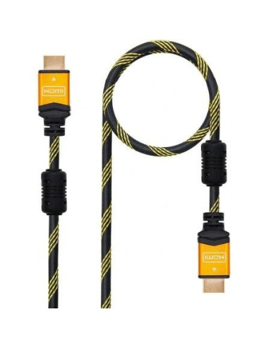 Cable hdmi 2.0 4k nanocable 10.15.1602/ hdmi macho - hdmi macho/ 1.5m/ negro/ naranja