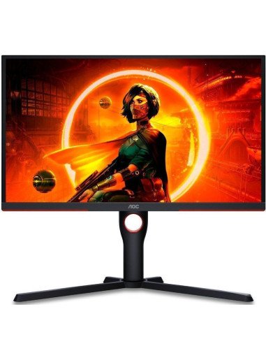 Monitor gaming aoc 25g3zm/bk 24.5'/ full hd/ 0.5ms/ 240hz/ va/ regulable en altura/ negro y rojo