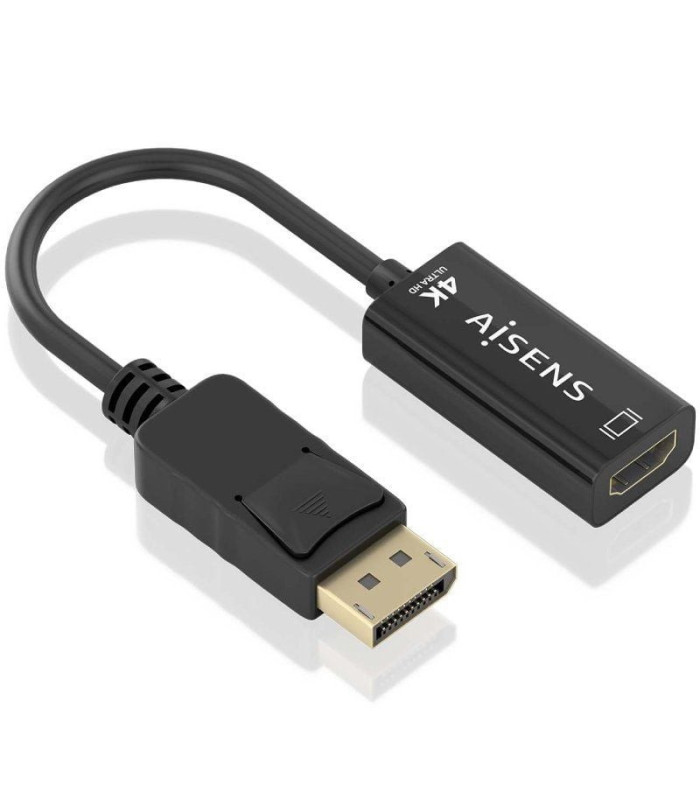 Conversor aisens a125-0905/ displayport macho - hdmi hembra/ 15cm/ negro