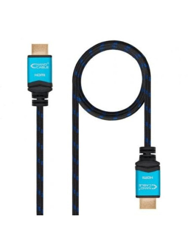 Cable hdmi 2.0 4k nanocable 10.15.3707/ hdmi macho - hdmi macho/ 7m/ negro/ azul