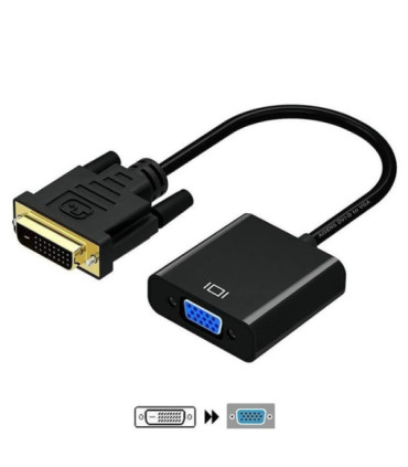 Cable conversor aisens a147-0352/ dvi macho - vga hembra/ 30cm/ negro