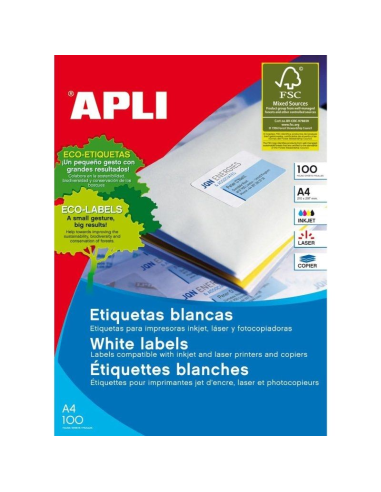 Etiquetas adhesivas apli 01294/ 70 x 16.9mm/ 100 hojas