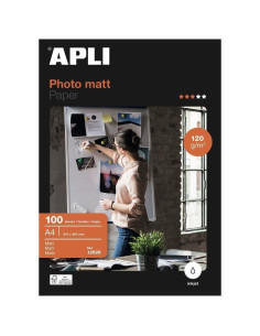Papel fotográfico apli matt 12626/ din a4/ 120g/ 100 hojas/ mate