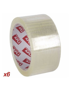 Cinta adhesiva de embalaje transparente apli 11592/ 4.8cm x 66m/ 6 unidades