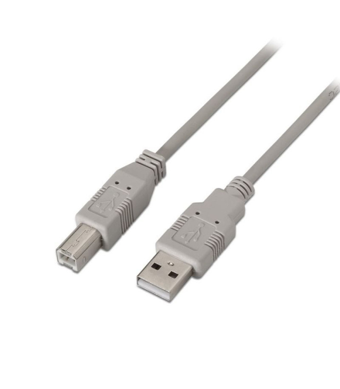 Cable usb 2.0 impresora aisens a101-0004/ usb tipo-b macho - usb macho/ 4.5m/ beige