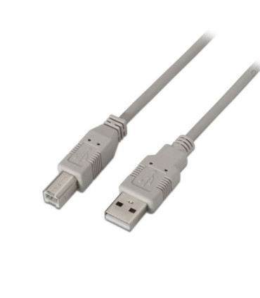 Cable usb 2.0 impresora aisens a101-0004/ usb tipo-b macho - usb macho/ 4.5m/ beige