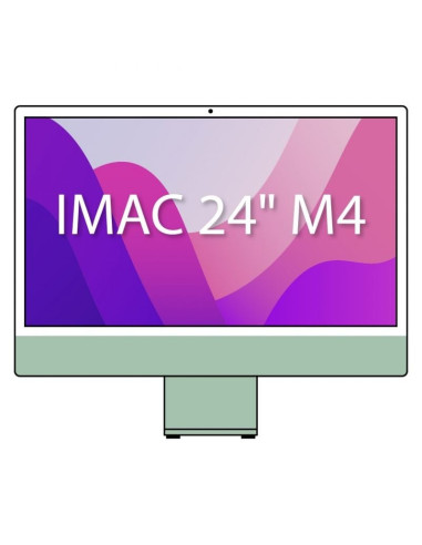 Apple imac 24' retina 4,5k / m4 10-core cpu/ 16gb/ 256gb ssd/ 10-core gpu/ verde