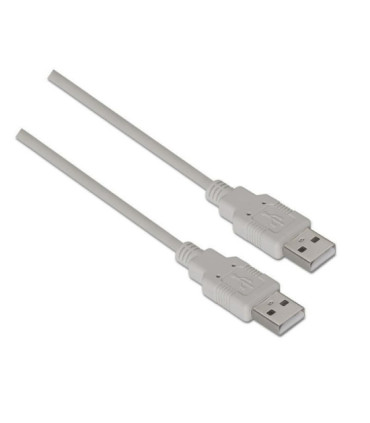 Cable usb 2.0 aisens a101-0022/ usb macho - usb macho/ hasta 2.5w/ 60mbps/ 2m/ beige