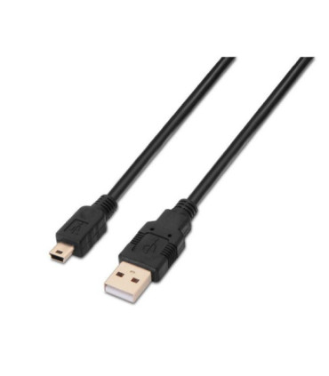 Cable usb 2.0 aisens a101-0023/ usb macho - usb mini macho/ 50cm/ negro