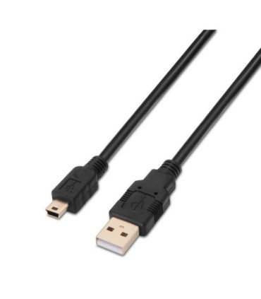 Cable usb 2.0 aisens a101-0024/ usb macho - miniusb macho/ 1m/ negro