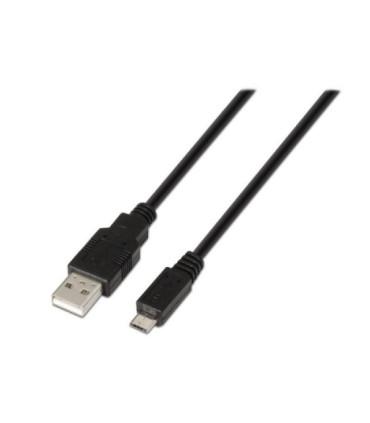 Cable usb 2.0 aisens a101-0028/ usb macho - microusb macho/ hasta 2.5w/ 60mbps/ 1.8m/ negro