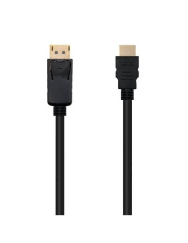 Cable conversor nanocable 10.15.4300/ displayport macho - hdmi macho/ 50cm/ negro