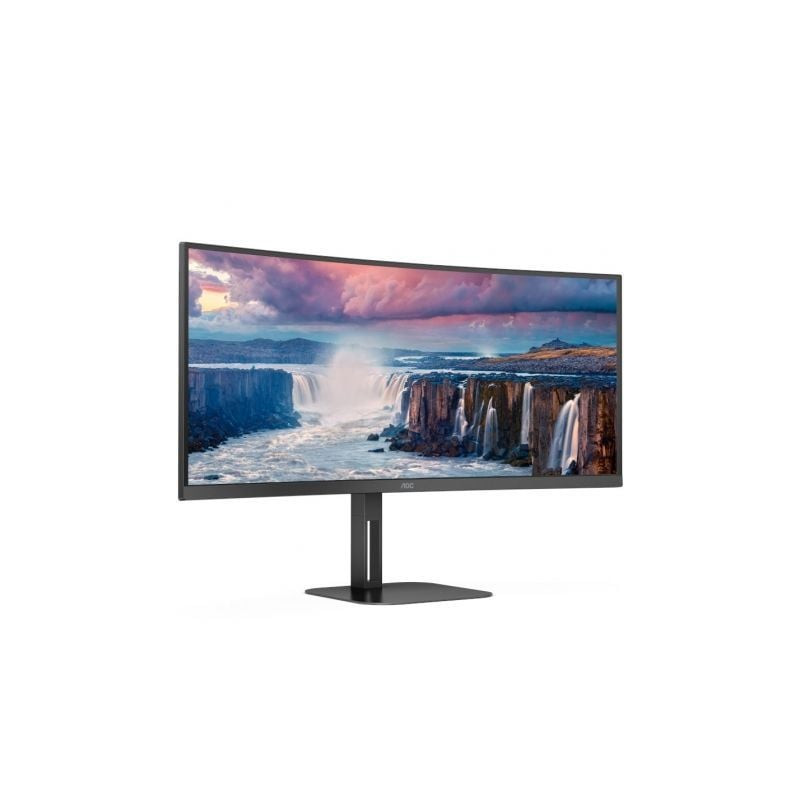 Monitor profesional ultrapanorámico curvo aoc cu34v5c/bk 34'/ wqhd/ multimedia/ negro