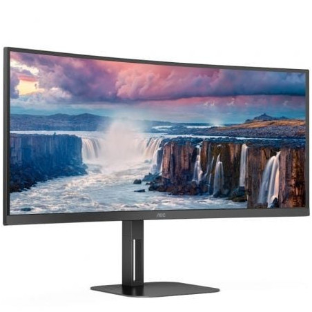 Monitor profesional ultrapanorámico curvo aoc cu34v5c/bk 34'/ wqhd/ multimedia/ negro