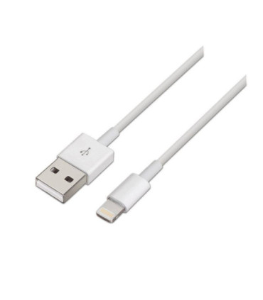 Cable usb 2.0 lightning aisens a102-0035/ usb macho - lightning macho/ 1m/ blanco