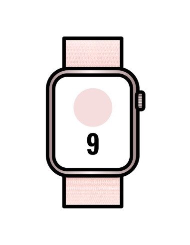 Apple watch series 9/ gps/ 45mm/ caja de aluminio rosa/ correa deportiva loop rosa claro