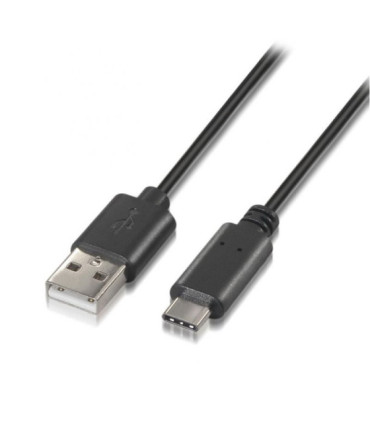 Cable usb 2.0 tipo-c aisens a107-0050/ usb tipo-c macho - usb macho/ 480mbps/ 50cm/ negro