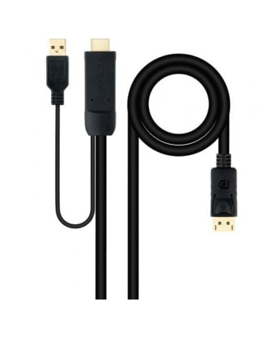 Cable conversor nanocable 10.15.4352/ hdmi macho - displayport macho/ 1.8m/ negro