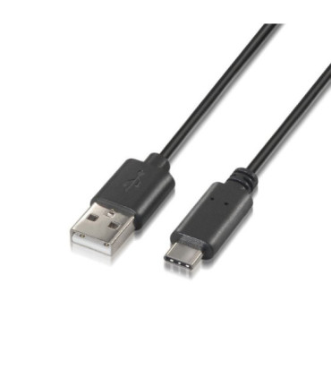 Cable usb 2.0 tipo-c aisens a107-0051/ usb tipo-c macho - usb macho/ 480mbps/ 1m/ negro