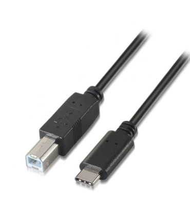 Cable usb 2.0 impresora aisens a107-0053/ usb tipo-c macho - usb tipo-b macho/ 480mbps/ 1m/ negro