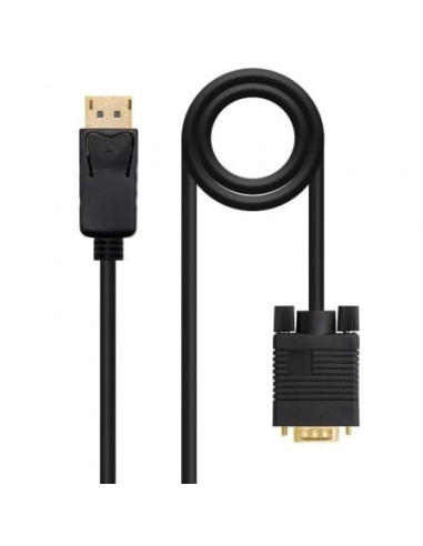 Cable conversor nanocable 10.15.4402/ displayport macho - vga macho/ 2m/ negro