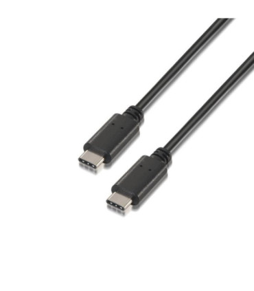 Cable usb 2.0 tipo-c aisens a107-0055/ usb tipo-c macho - usb tipo-c macho/ 480mbps/ 50cm/ negro